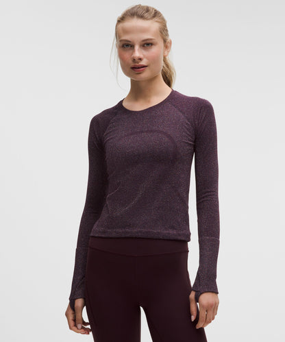Lululemon Women's Swiftly Tech Long-Sleeve Shirt 2.0 Waist Length *Sparkle