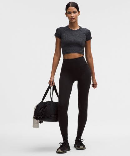 Lululemon Women's Swiftly Tech Cropped Short-Sleeve Shirt 2.0 *Sparkle