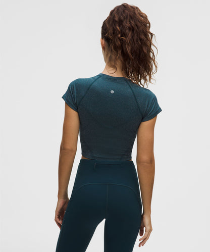 Lululemon Women's Swiftly Tech Cropped Short-Sleeve Shirt 2.0 *Sparkle