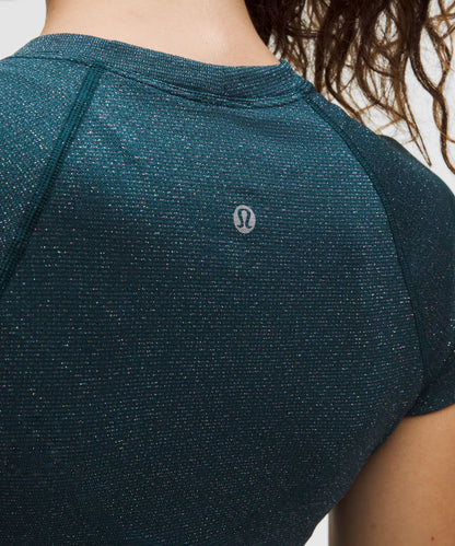 Lululemon Women's Swiftly Tech Cropped Short-Sleeve Shirt 2.0 *Sparkle