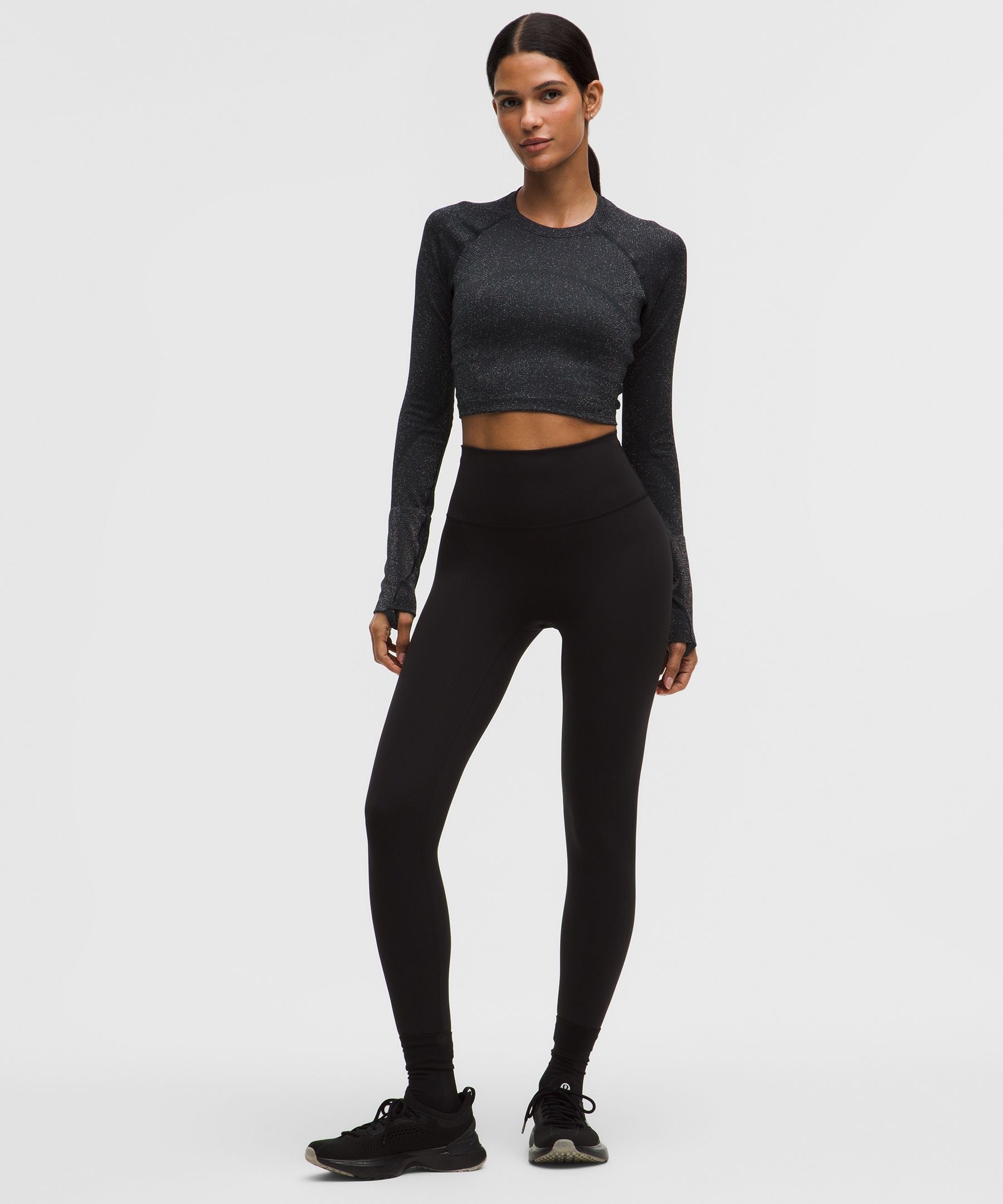 Lululemon Women's Swiftly Tech Cropped Long-Sleeve Shirt 2.0 *Sparkle