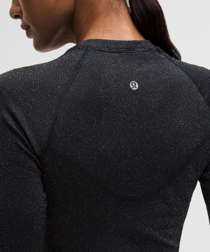 Lululemon Women's Swiftly Tech Cropped Long-Sleeve Shirt 2.0 *Sparkle