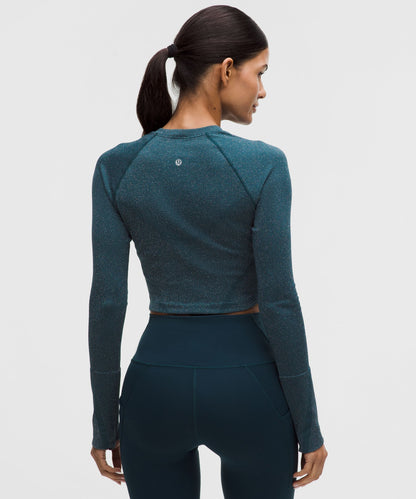Lululemon Women's Swiftly Tech Cropped Long-Sleeve Shirt 2.0 *Sparkle