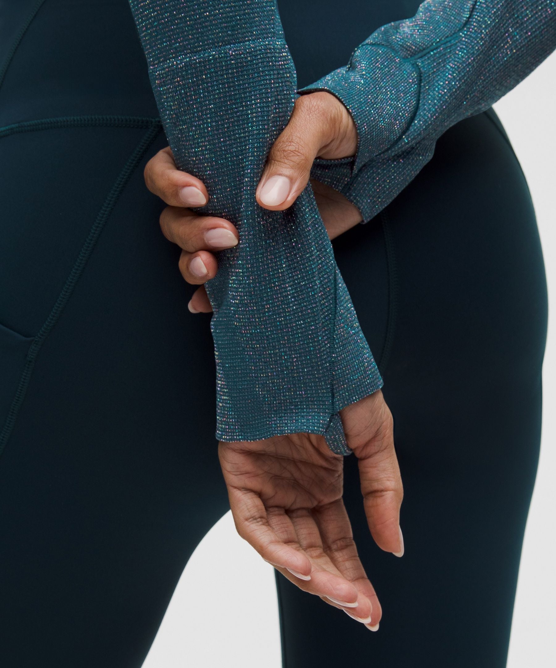 Lululemon Women's Swiftly Tech Cropped Long-Sleeve Shirt 2.0 *Sparkle