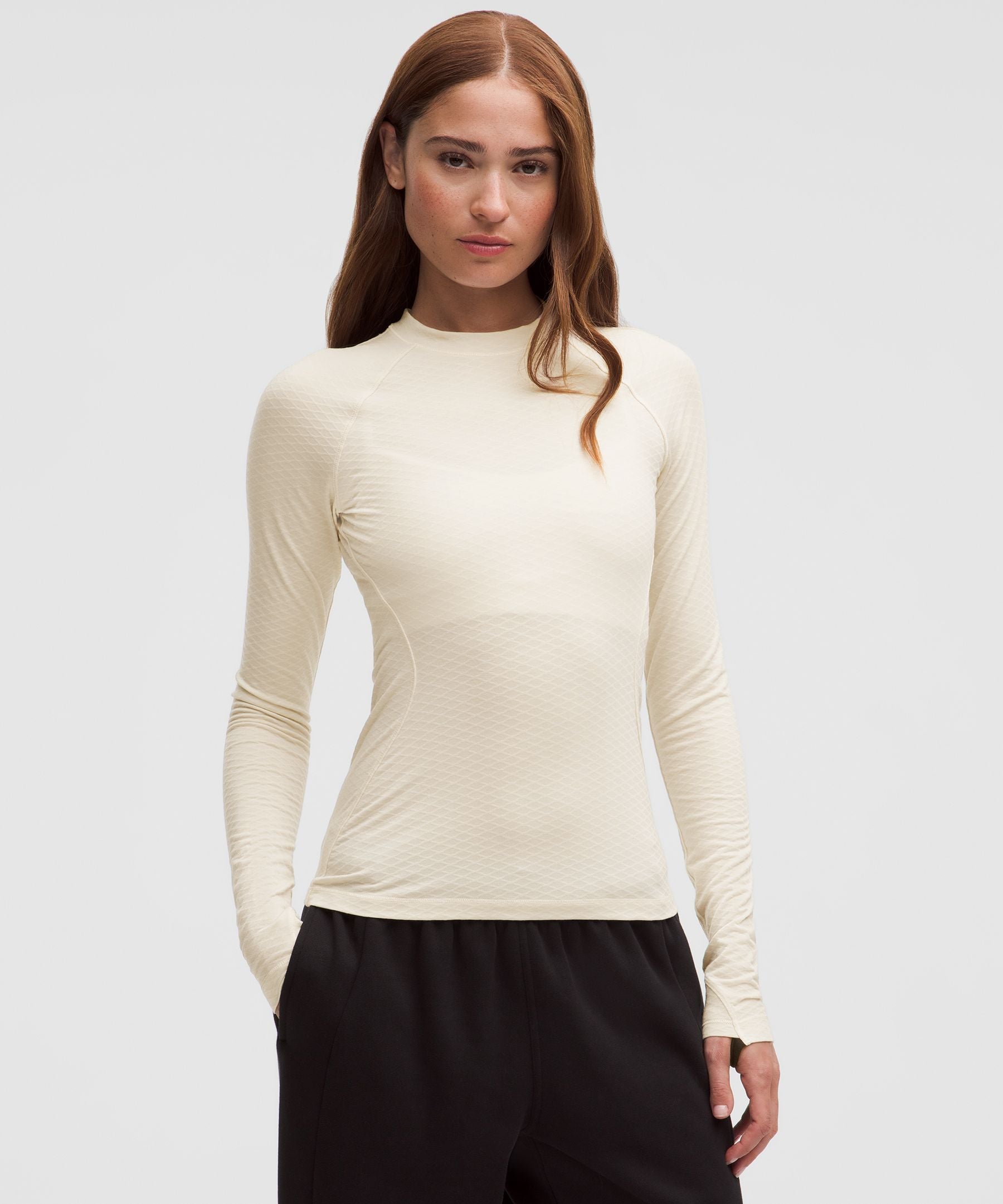 Lululemon Women's Diamond-Texture Wool-Blend Crewneck Base Layer
