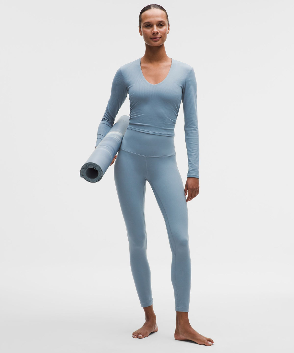 Lululemon Women's All It Takes Ribbed Nulu V-Neck Long-Sleeve Shirt *B-D Cups