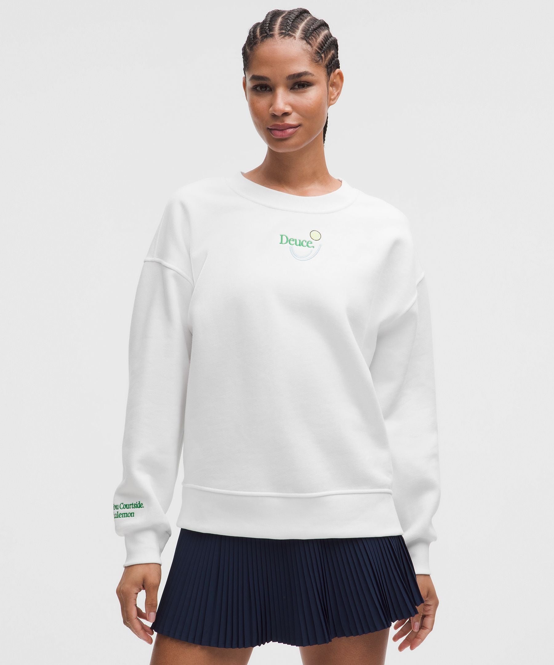 Lululemon Women's Perfectly Oversized Fleece Crew *Tennis Graphic