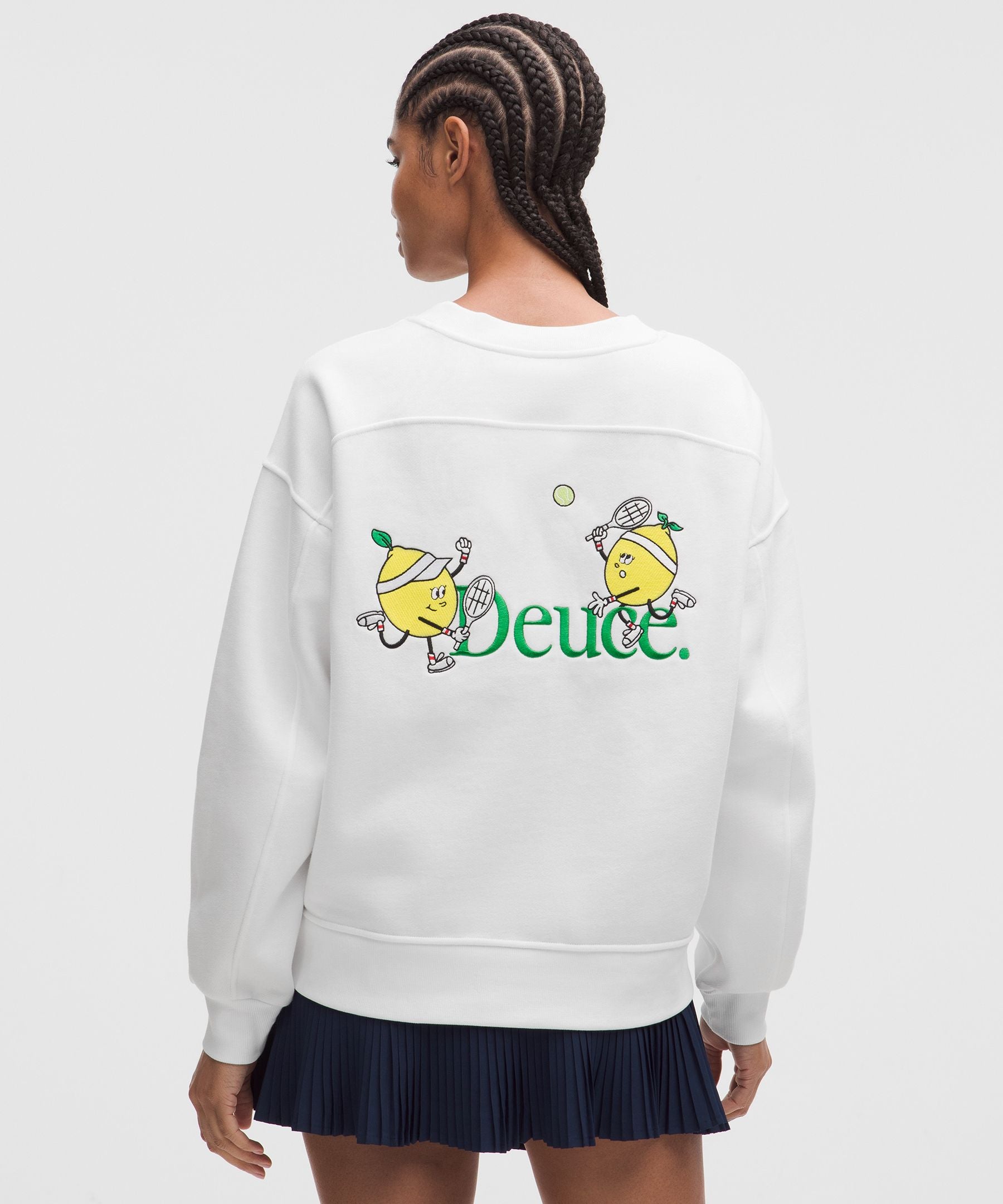 Lululemon Women's Perfectly Oversized Fleece Crew *Tennis Graphic