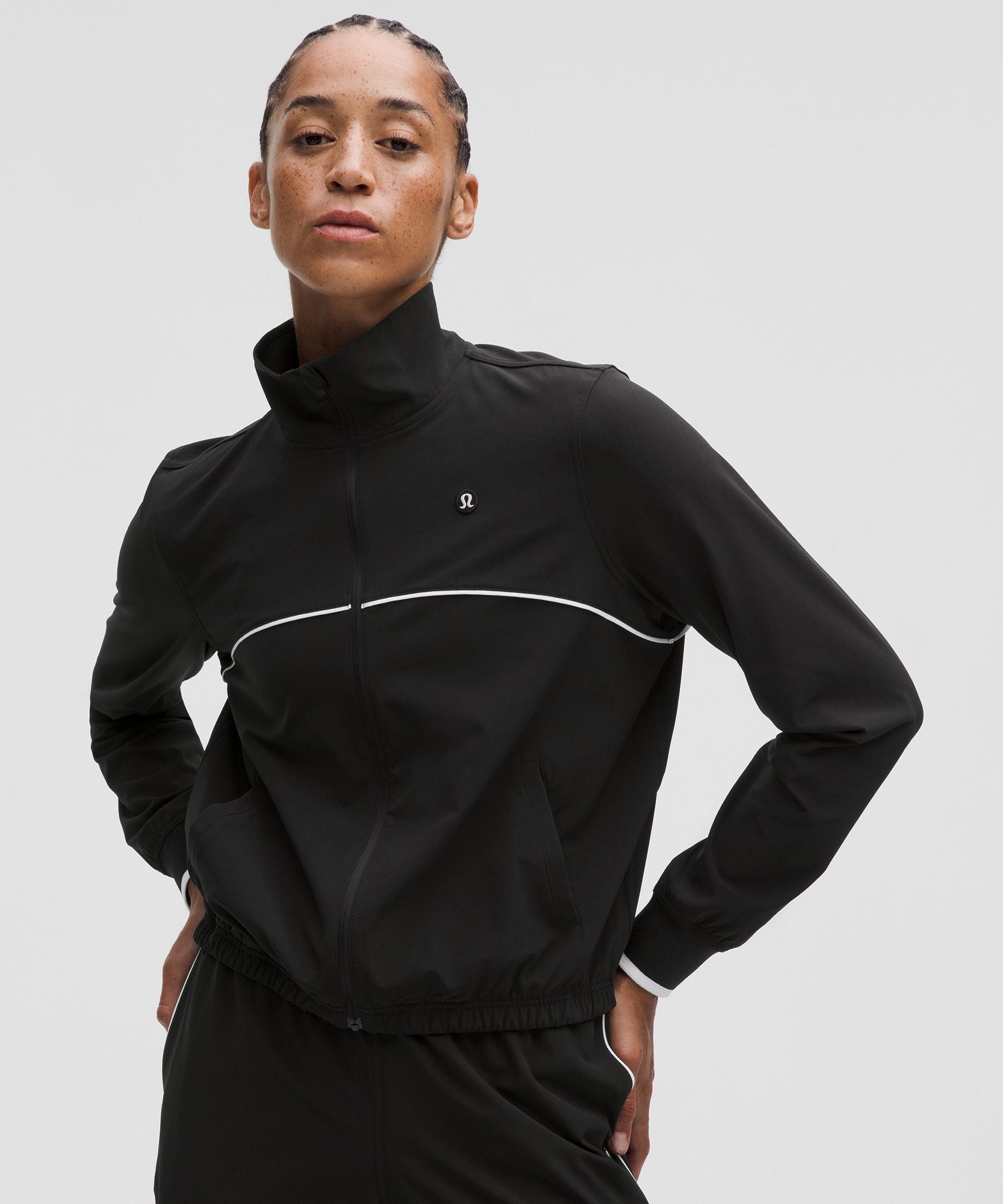 Lululemon Court Rival Tennis Track Jacket Black/White