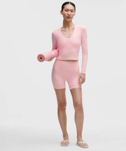 Lululemon Women's All It Takes Ribbed Nulu V-Neck Long-Sleeve Shirt *B-D Cups
