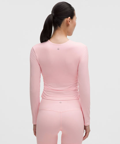 Lululemon Women's All It Takes Ribbed Nulu V-Neck Long-Sleeve Shirt *B-D Cups