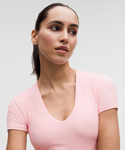 Lululemon Women's All It Takes Ribbed Nulu V-Neck T-Shirt *B–D Cups