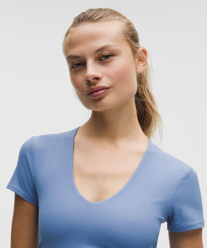 Lululemon Women's All It Takes Ribbed Nulu V-Neck T-Shirt *B–D Cups