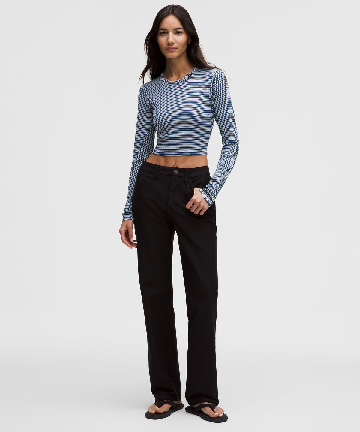 Lululemon Women's Hold Tight Straight-Hem Cropped Long-Sleeve Shirt