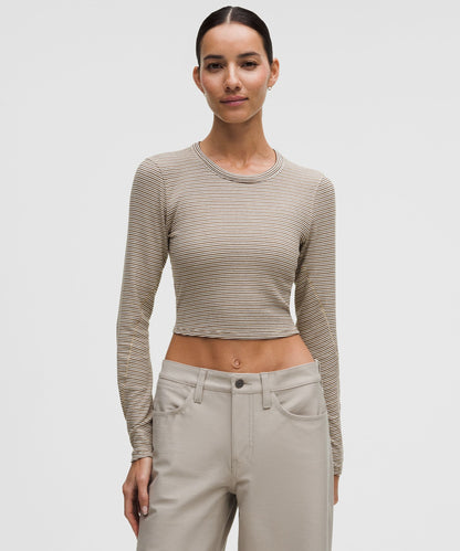 Lululemon Women's Hold Tight Straight-Hem Cropped Long-Sleeve Shirt