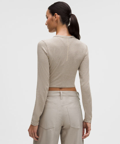 Lululemon Women's Hold Tight Straight-Hem Cropped Long-Sleeve Shirt