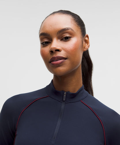 Lululemon Wunder Train Cropped Long-Sleeve Half Zip
