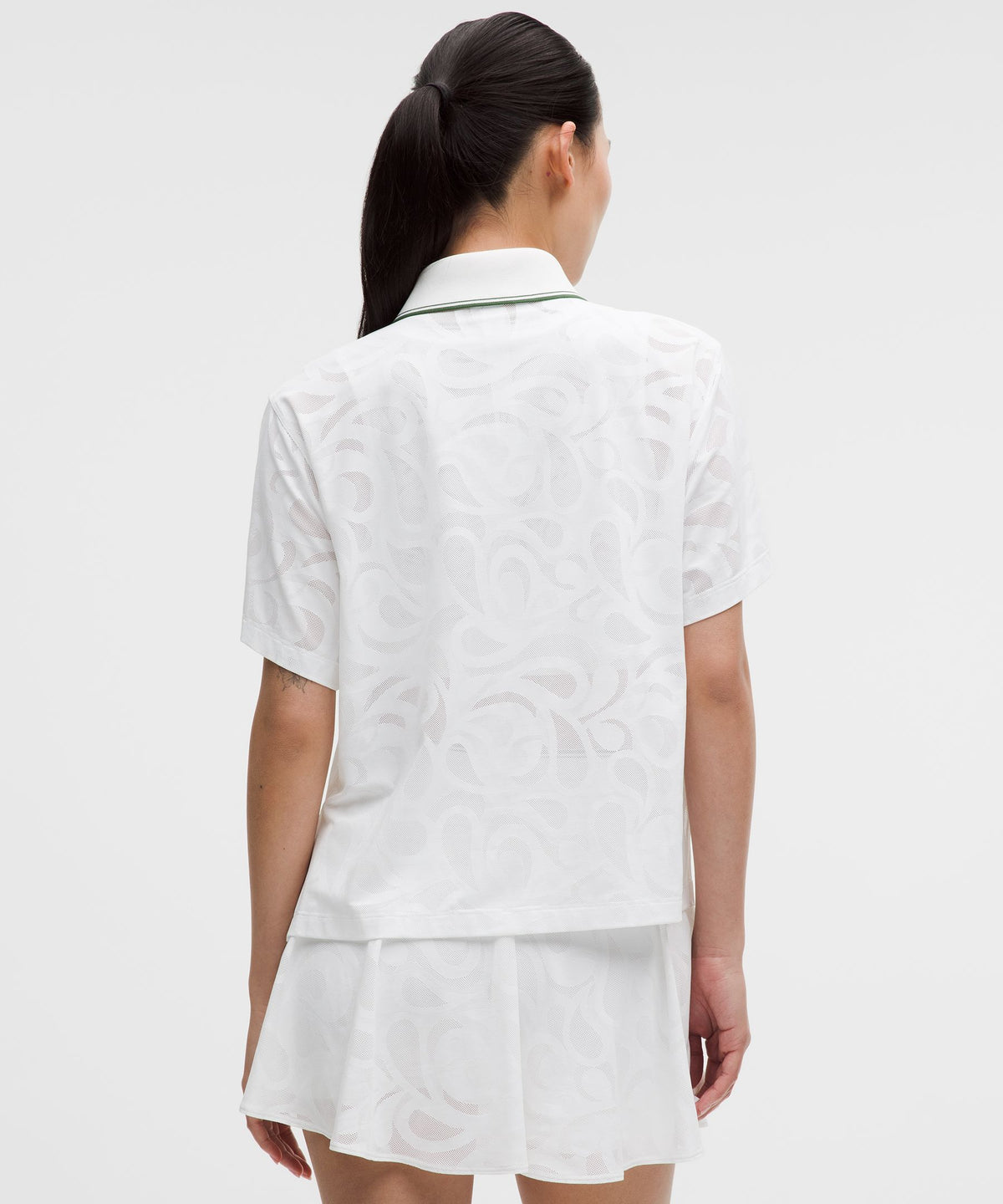 Lululemon Paisley-Mesh High-Neck Tennis Polo Shirt