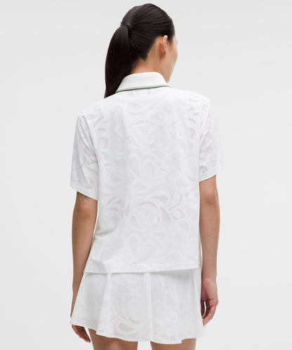 Lululemon Paisley-Mesh High-Neck Tennis Polo Shirt