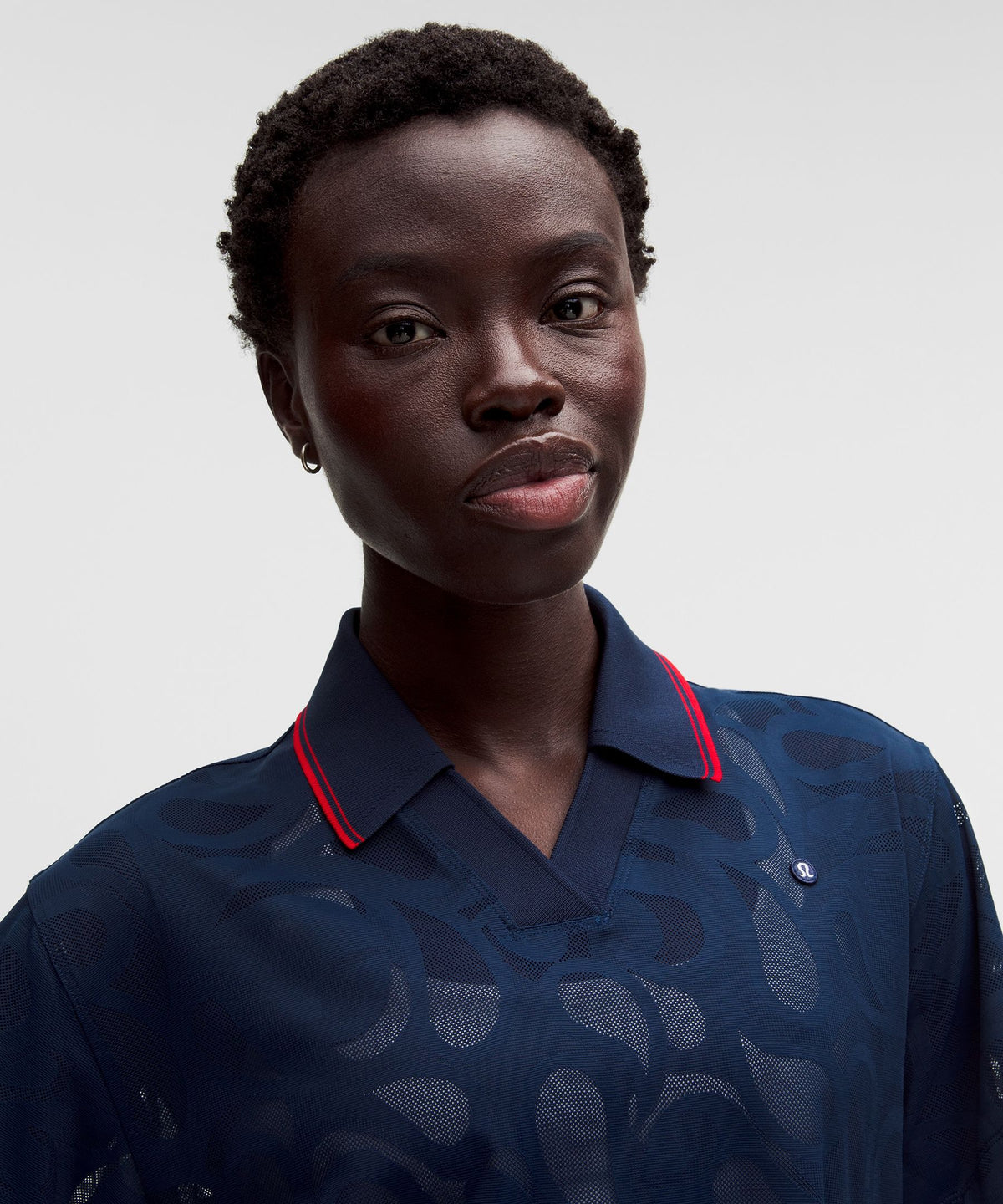 Lululemon Paisley-Mesh High-Neck Tennis Polo Shirt