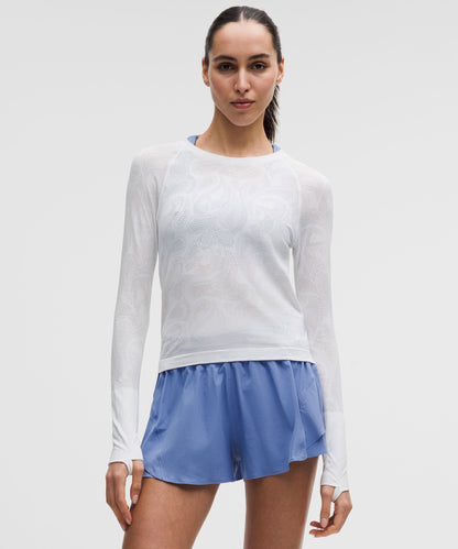 Lululemon Women's Swiftly Tech Long-Sleeve Shirt 2.0 Waist Length *Paisley