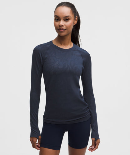 Lululemon Women's Swiftly Tech Long-Sleeve Shirt 2.0 Hip Length *Paisley