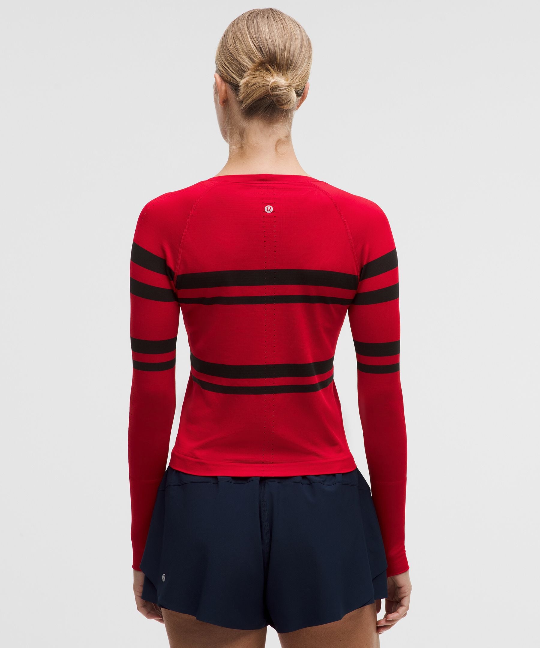 Lululemon Women's Swiftly Tech Long-Sleeve Shirt 2.0 Waist Length *Stripe
