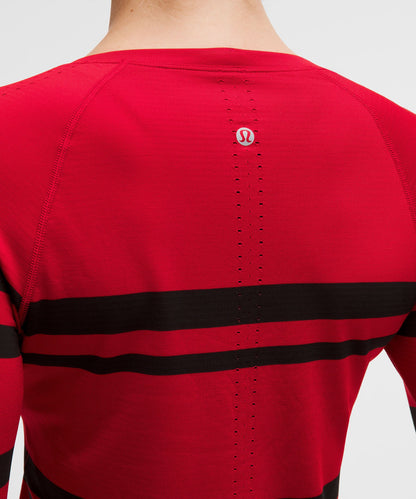 Lululemon Women's Swiftly Tech Long-Sleeve Shirt 2.0 Waist Length *Stripe