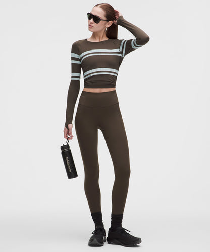 Lululemon Women's Swiftly Tech Long-Sleeve Shirt 2.0 Waist Length *Stripe