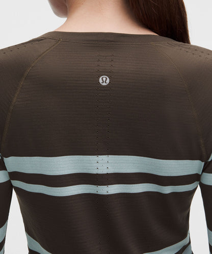 Lululemon Women's Swiftly Tech Long-Sleeve Shirt 2.0 Waist Length *Stripe