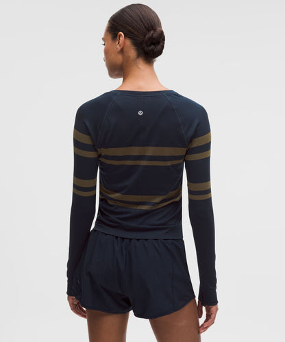 Lululemon Women's Swiftly Tech Long-Sleeve Shirt 2.0 Waist Length *Stripe