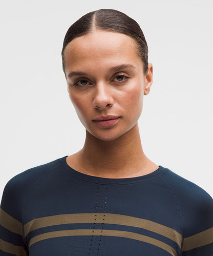 Lululemon Women's Swiftly Tech Long-Sleeve Shirt 2.0 Waist Length *Stripe