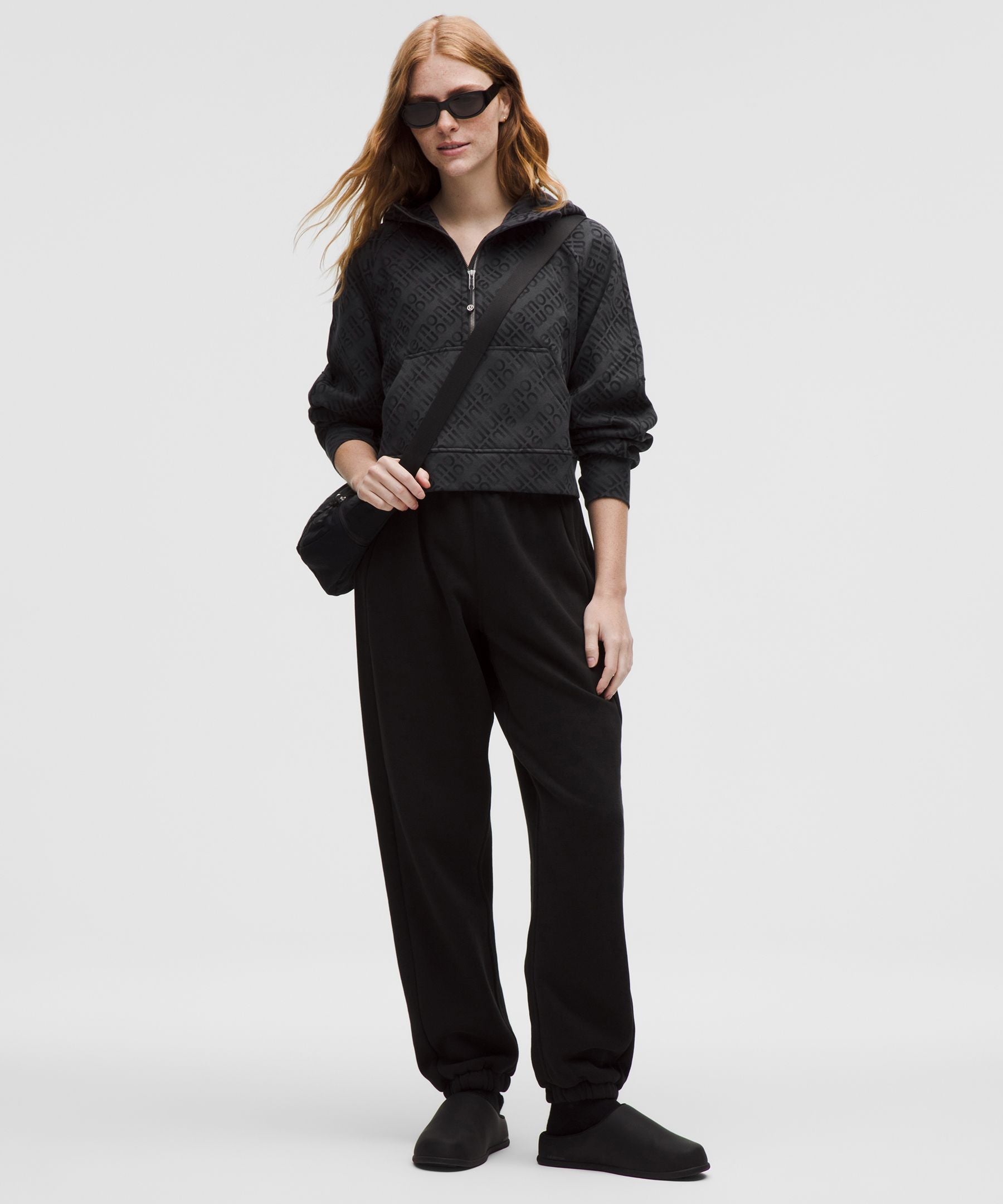 Lululemon Scuba Oversized Half-Zip Hoodie Flux Wordmark WP Black Multi