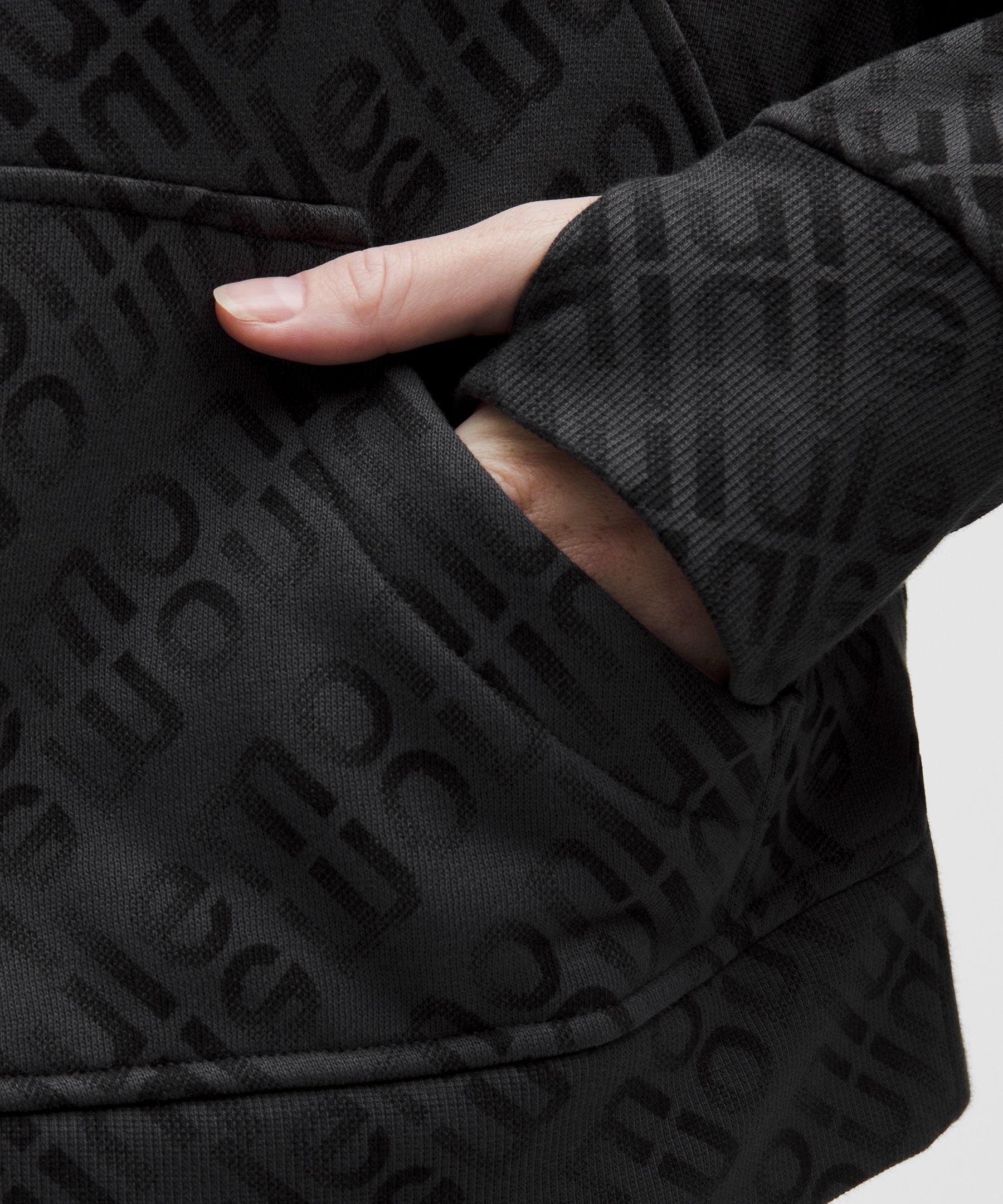 Lululemon Scuba Oversized Half-Zip Hoodie Flux Wordmark WP Black Multi