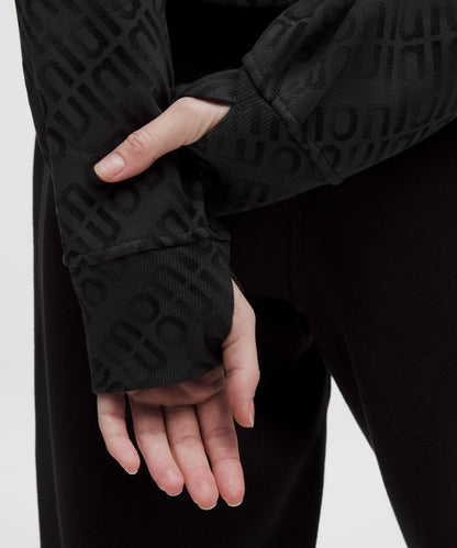 Lululemon Scuba Oversized Half-Zip Hoodie Flux Wordmark WP Black Multi