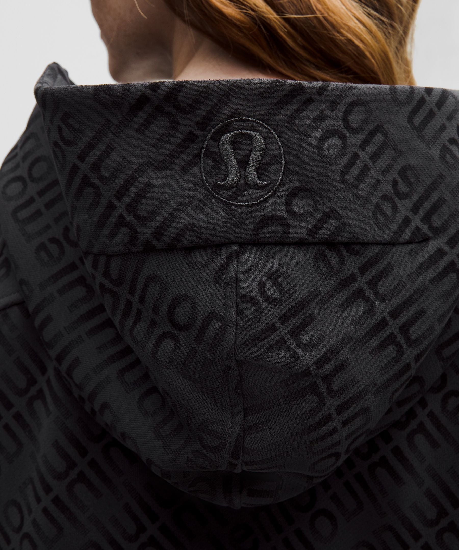 Lululemon Scuba Oversized Half-Zip Hoodie Flux Wordmark WP Black Multi