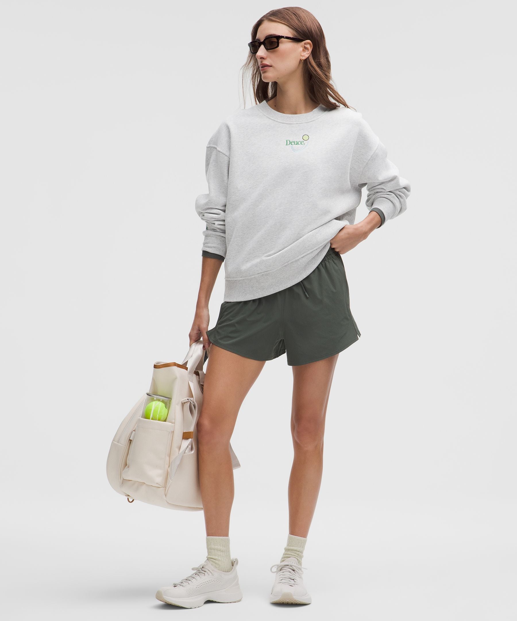 Lululemon Women's Perfectly Oversized Fleece Crew *Tennis Graphic