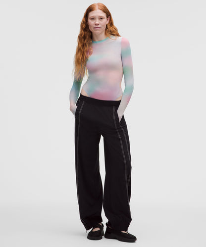 Lululemon Women's Wundermost Ultra-Soft Nulu Mesh Long-Sleeve Crewneck Bodysuit *Pride