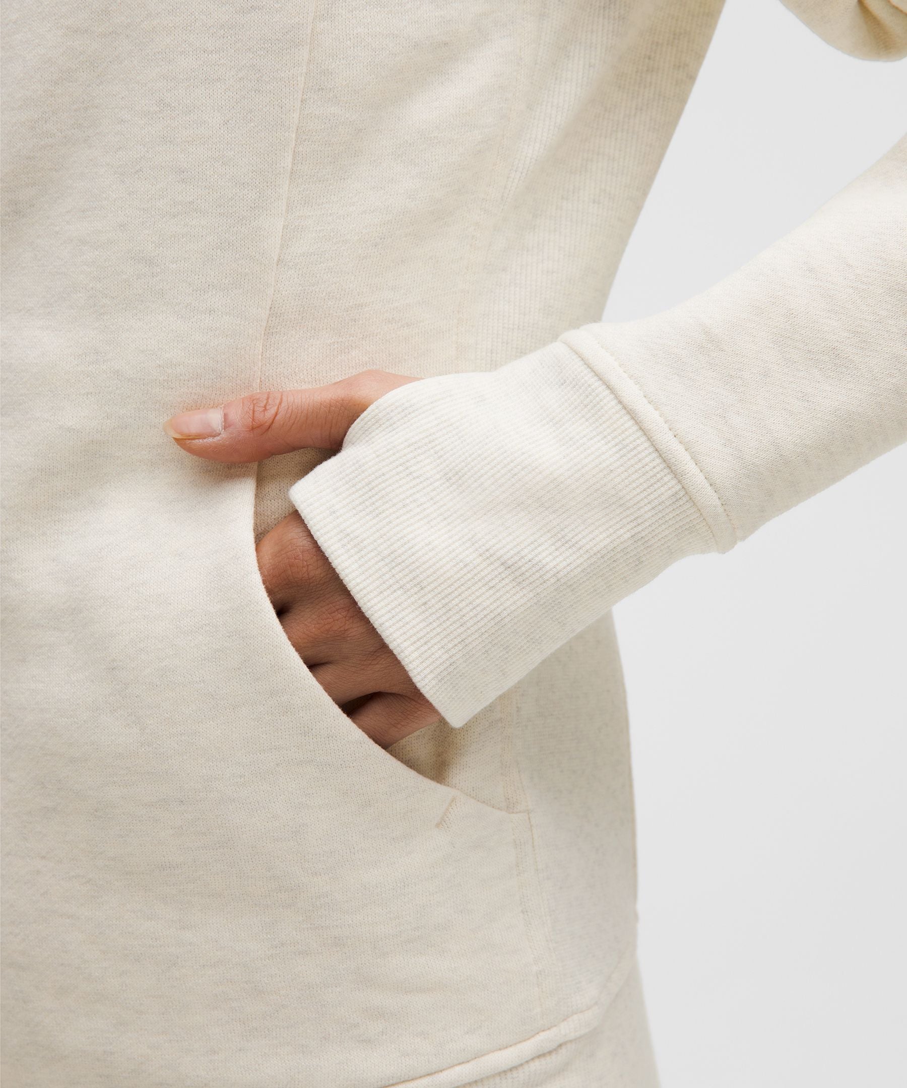 Lululemon Scuba Full-Zip Hoodie Heathered Light Ivory/Gold