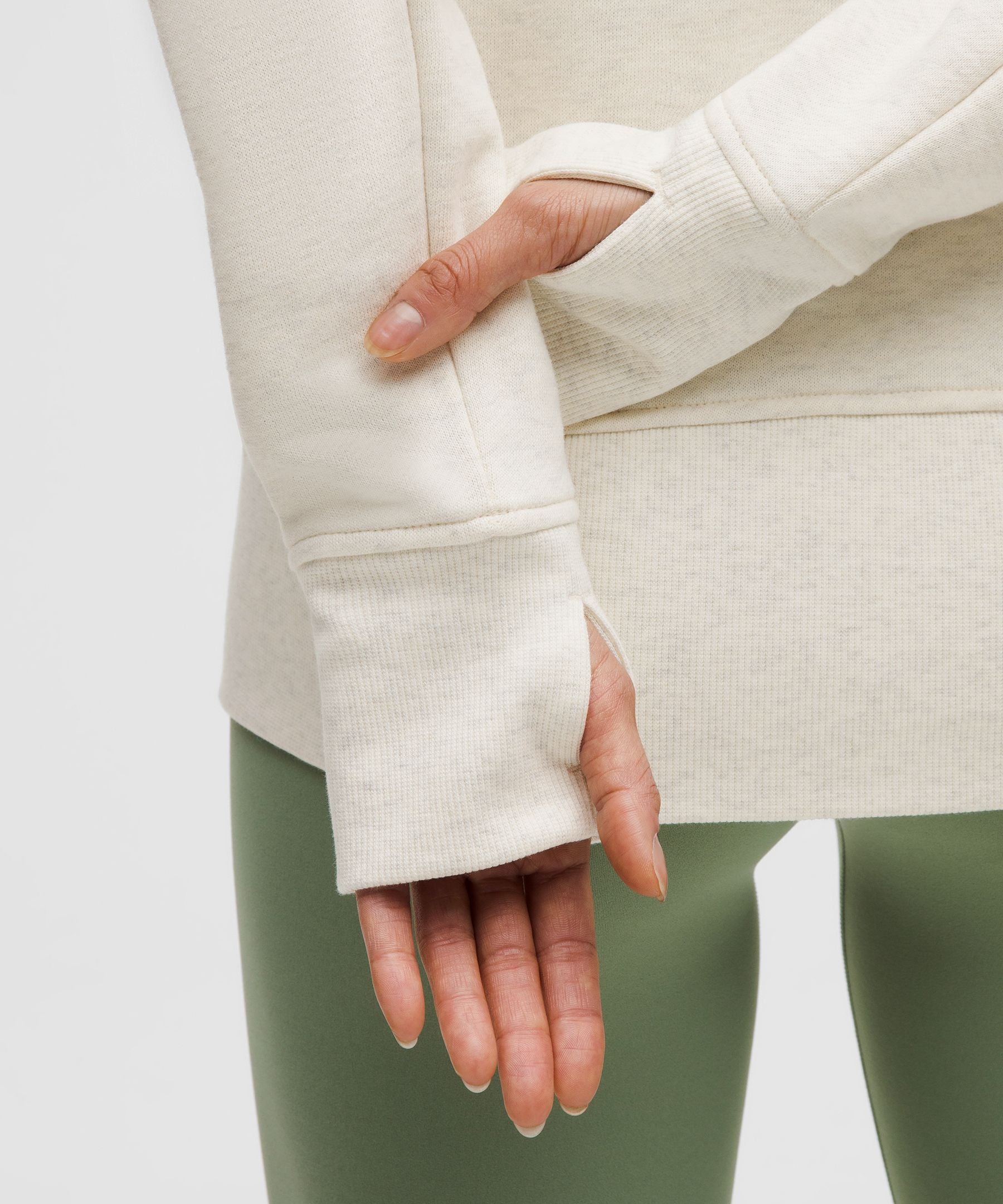 Lululemon Scuba Full-Zip Hoodie Heathered Light Ivory/Gold