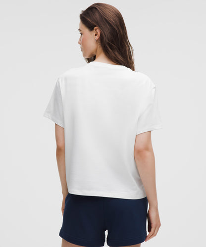 Lululemon Women's Relaxed-Fit Cotton T-Shirt Tennis Club, detail