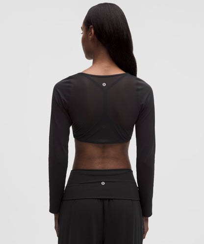 Lululemon Women's Nulu Mesh-Back Tie-Front Cropped Cardigan