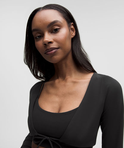 Lululemon Women's Nulu Mesh-Back Tie-Front Cropped Cardigan