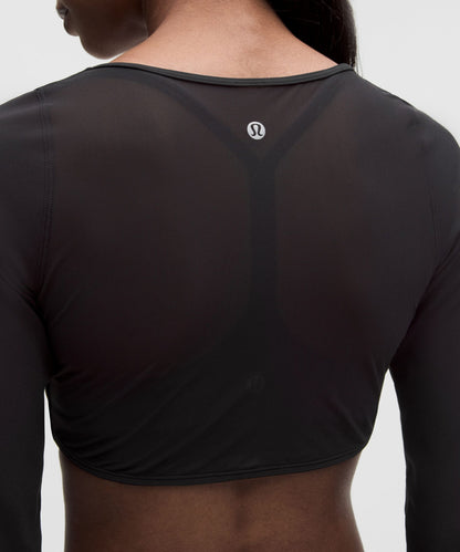 Lululemon Women's Nulu Mesh-Back Tie-Front Cropped Cardigan