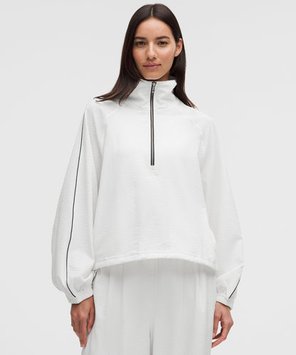 Lululemon Seersucker WovenAir Funnel-Neck Half Zip