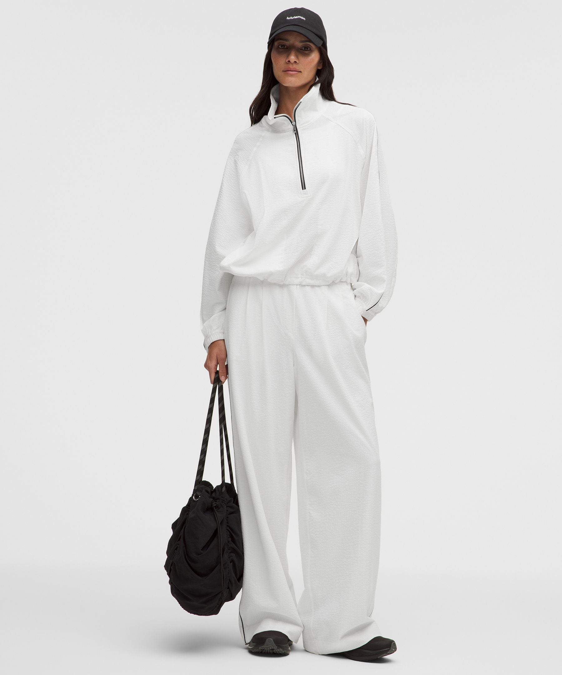 Lululemon Seersucker WovenAir Funnel-Neck Half Zip