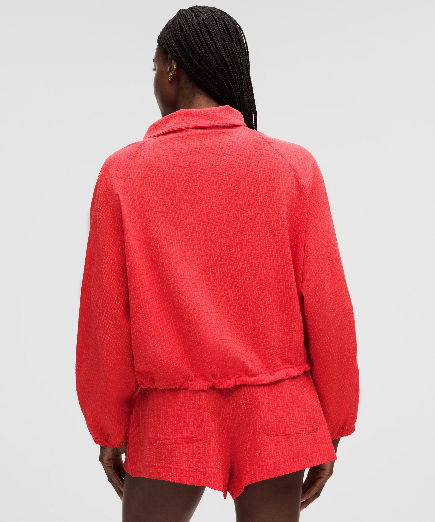 Lululemon Seersucker WovenAir Funnel-Neck Half Zip