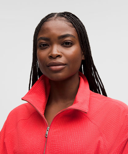 Lululemon Seersucker WovenAir Funnel-Neck Half Zip