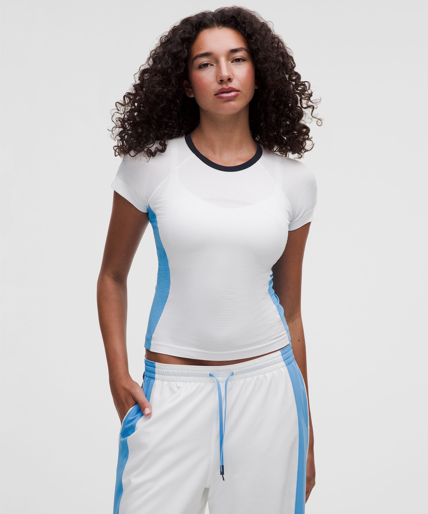 Lululemon Women's Swiftly Tech Short-Sleeve Shirt 2.0 Waist Length *Colourblock