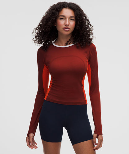 Lululemon Women's Swiftly Tech Long-Sleeve 2.0 Waist Length *Colour Block